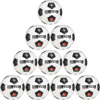 10er Ballpaket DERBYSTAR Bundesliga Brillant Replica Classic Fußball 2023/24 weiß/schwarz/grau 5 von Derbystar
