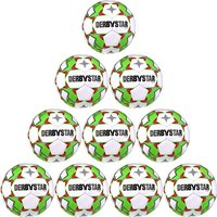 10er Ballpaket DERBYSTAR Junior S-Light 290g Leicht-Fußball weiß/grün/rot 5 von Derbystar