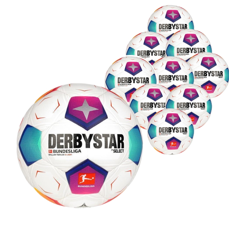 10er Ballpaket Derbystar Bundesliga Brillant Replica s-light v23 weiß/bunt 5 10er Ballpaket Derbystar Bundesliga Brillant Replica s-light v23 weiß/bunt 5 von Derbystar