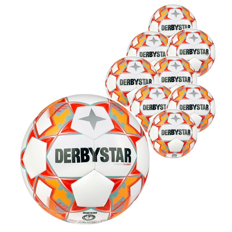 10er Ballpaket Stratos TT v23 s-light Gr. 5 weiß/blau/orange von Derbystar