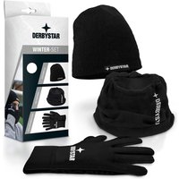 DERBYSTAR Fleece-Winterset Mütze+Handschuhe+Neckwarmer schwarz 7 von Derbystar