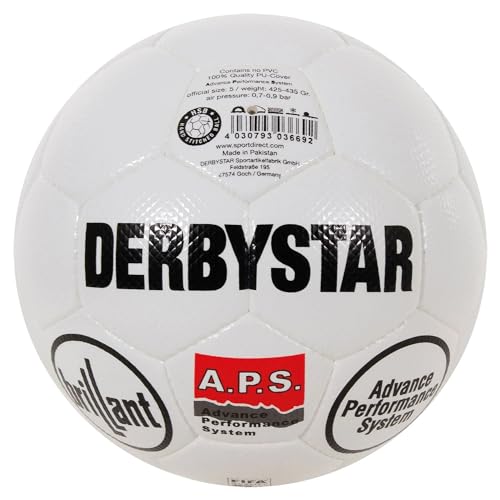 Derbystar Brilliant APS Retro-Matchball, Profi-Fußball, Wettkampffußball, Größe 5 von Derbystar