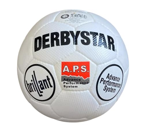 Derbystar Brilliant APS Retro-Matchball, Profi-Fußball, Wettkampffußball, Größe 5 von Derbystar