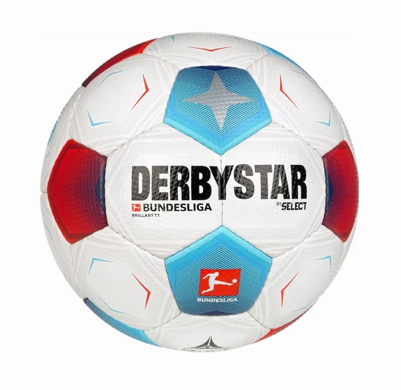 Derbystar Bundesliga Brillant TT Fußball 23/24 - weiß/blau/rot von Derbystar