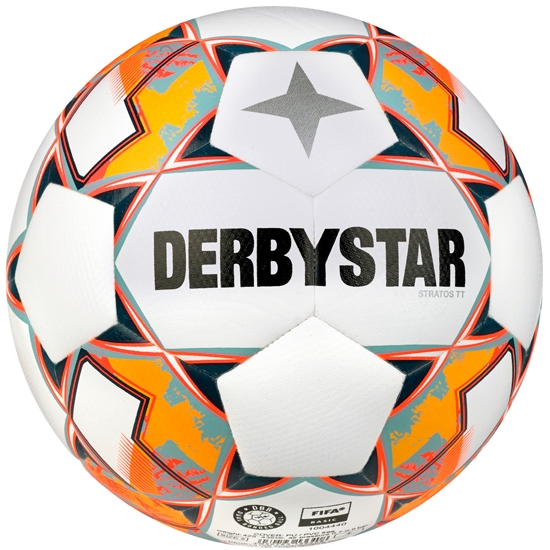 Derbystar FB Stratos TT v23 Trainingsball Größe 4 weiß/blau/orange von Derbystar