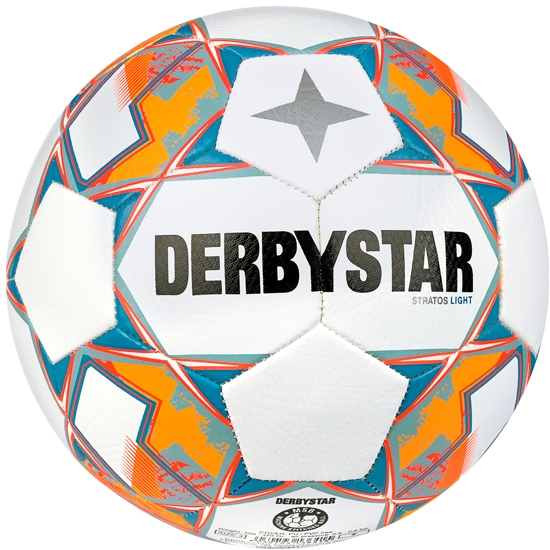 Derbystar FB Stratos TT v23 Trainingsball light 4 weiß/blau/orange Derbystar FB Stratos TT v23 Trainingsball light 4 weiß/blau/orange von Derbystar