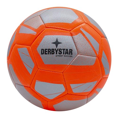 Derbystar Street Soccer Fußball in Größe 5 und "Mini - Der Neue Freizeit Fußball in Silber-orange von Derbystar