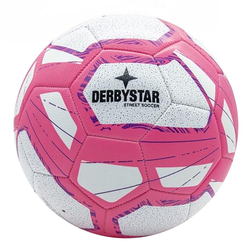 Derbystar Street Soccer Fußball in Größe 5 - Der Neue Freizeit Fußball in weiß-pink von Derbystar