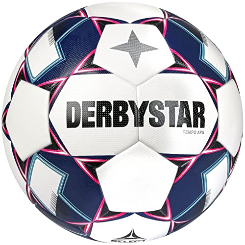 Derbystar Tempo Aps V22 Fußball Weiss Blau Pink 5 von Derbystar