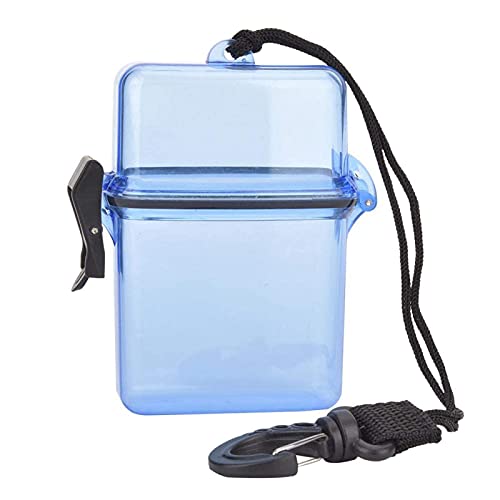 Diving Dry Box, transparente schwimmende wasserdichte Unterwasser-Kunststoffbox wasserdichte Tauchversiegelung Trockene Aufbewahrungsbox mit Seilhaken zum Surfen (Transparent Blue) von Deror