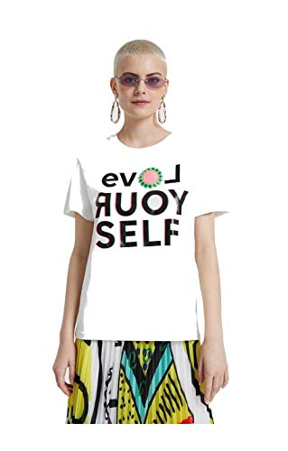 Abasic Desigual Damen-T-Shirt "Love Your Self" (S), Weiß, Small Abasic Desigual Damen-T-Shirt "Love Your Self" (S), Weiß, Small von Desigual
