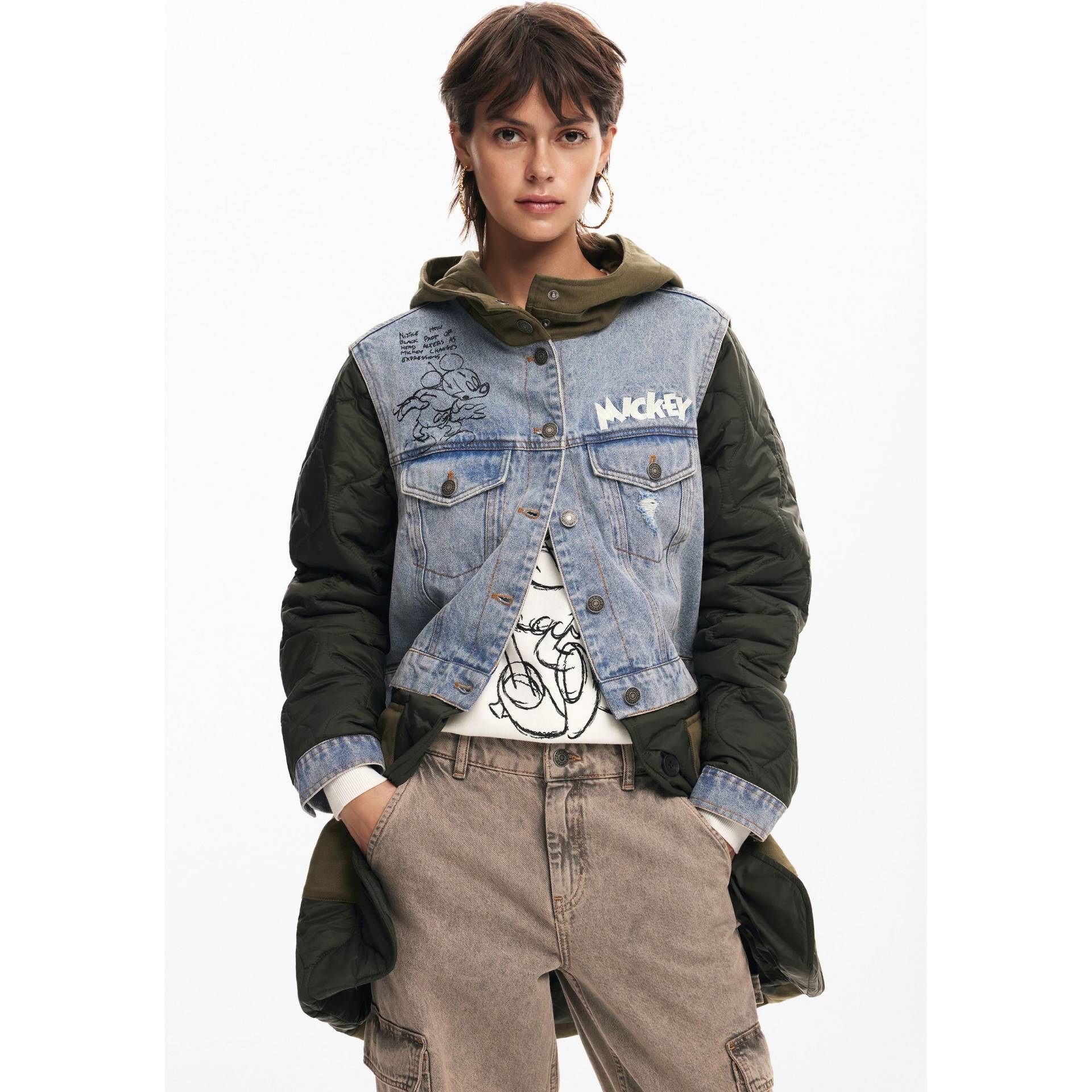 Desigual, Damen, Jacke, regenjacke desigua budapest mickey (L), Grün, L von Desigual