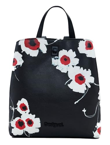 Desigual Rucksack Blumen S, Schwarz, 24.4, Lässig von Desigual