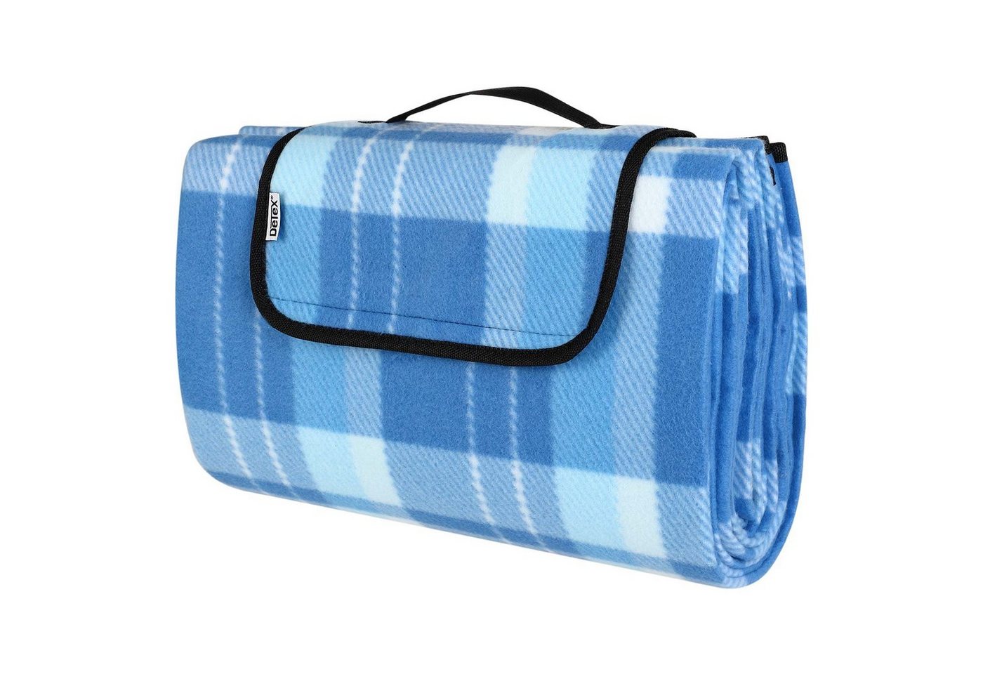 Picknickdecke, Detex, XL 195x150 cm Wasserdicht Wärmeisoliert 2-4 Personen Blau von Detex