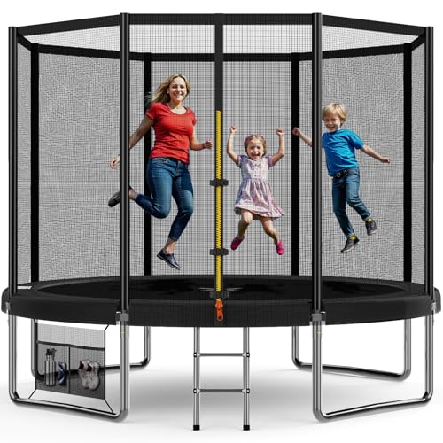 Devoko Trampolin Outdoor Ø 183/228/305/366/427 cm Indoor Trampolin Kinder Gartentrampoline, Komplettset mit Schuhnetz, Leiter, Randabdeckung, Sicherheitsnetz, Belastbarkeit 150 kg (Schwarz) Devoko Trampolin Outdoor Ø 183/228/305/366/427 cm Indoor Trampolin Kinder Gartentrampoline, Komplettset mit Schuhnetz, Leiter, Randabdeckung, Sicherheitsnetz, Belastbarkeit 150 kg (Schwarz) von Devoko