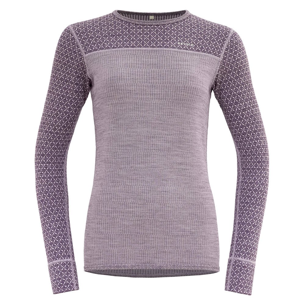 Devold Of Norway Kvitegga Merino 230 Long Sleeve T-shirt Grau,Lila M Frau von Devold Of Norway