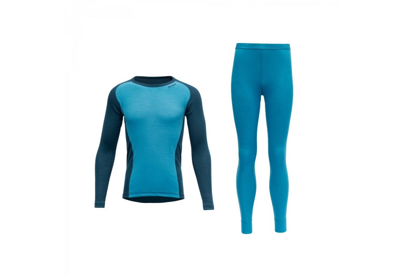 Devold Thermounterhemd Multi Sport Kid Shirt/Long Johns Kinder Sportunterwäsche Set blau von Devold