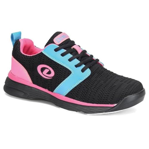 Dexter Raquel LX Bowlingschuhe für Damen (für Rechts- oder Linkshänder, universelle Gleitsohlen auf beiden Schuhen), Bowlingschuhe, Schwarz/Blau/Rosa, leuchtend, Größe 43,5 von Dexter