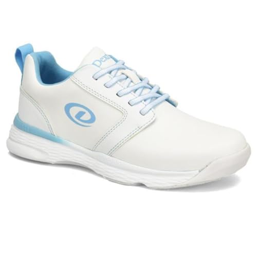 Dexter Raquel LX Bowlingschuhe für Damen (für Rechts- und Linkshänder, universelle Gleitsohlen auf beiden Schuhen), Bowlingschuhe, Weiß/Blau, Größe 45 von Dexter