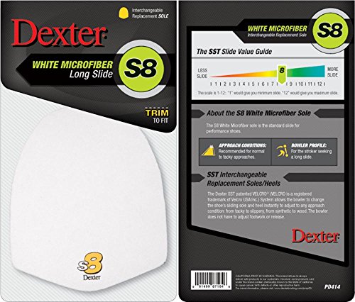 Dexter S8 Bremsbelag für Bowlingschuhe, Mikrofaser, Weiß Dexter S8 Bremsbelag für Bowlingschuhe, Mikrofaser, Weiß von Dexter