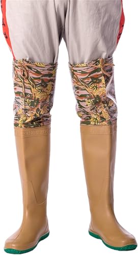 DgtZyrih 65cm hohe Overknee-Wathosen mit rutschfesten Regenstiefeln wasserdichte Angelstiefel Ultraleichte Wathosen Wathosen Outdoor-Arbeitsjagdstiefel Unisex Größe 35-45,Beige,38 von DgtZyrih