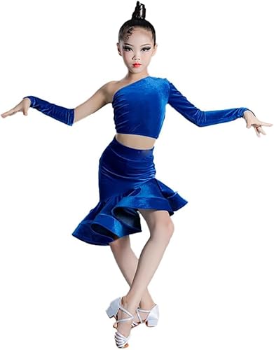DgtZyrih Mädchen Latin Tanz Kleid Fischschwanz Tanz Kostüm National Standard Tanzbekleidung Ballsaal Salsa Tango Röcke Rüschen Performance Kostüm Party Swing Rock,Blau,160 DgtZyrih Mädchen Latin Tanz Kleid Fischschwanz Tanz Kostüm National Standard Tanzbekleidung Ballsaal Salsa Tango Röcke Rüschen Performance Kostüm Party Swing Rock,Blau,160 von DgtZyrih