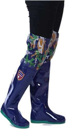 DgtZyrih Mehrzweck-Gummistiefel Ultraleichte Wathosen Angelschuhe mit Rutschfester Sohle Atmungsaktive Gummistiefel Herren Damen wasserdichte hohe Regenstiefel Overalls,Blau,38 von DgtZyrih