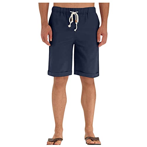 Dhyuen Herren Cargo Shorts Casual Outdoor Herrenshorts Kurze Cargohose Short Lässige Freizeit Freizeithose Laufshorts Bermuda Trekkinghose Wanderhose Sporthose Laufshorts（4XL,2-Navy） von Dhyuen