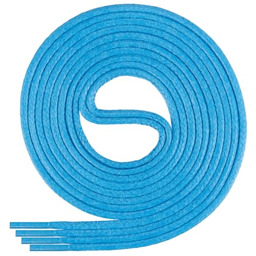 Di Ficchiano gewachste runde Schnürsenkel blau, Schuhband, Laces, Durchmesser 2-4 mm für Businessschuhe, Anzugschuhe und Lederschuhe Farbe: blue Länge: 130cm von Di Ficchiano