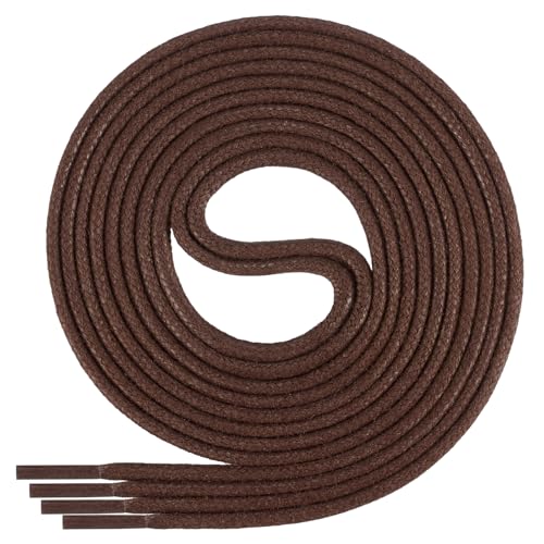 Di Ficchiano gewachste braune runde Schnürsenkel, Schuhband, Laces, Durchmesser 2-4 mm für Businessschuhe, Anzugschuhe und Lederschuhe Farbe: brown Länge: 140cm von Di Ficchiano