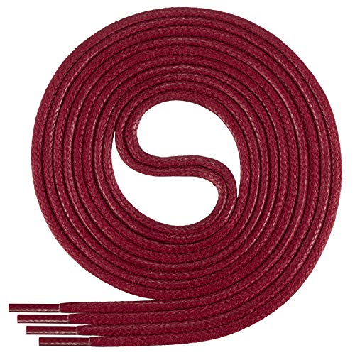 Di Ficchiano gewachste runde Schnürsenkel weinrot, Schuhband, Laces, Durchmesser 2-4 mm für Businessschuhe, Anzugschuhe und Lederschuhe Farbe: cherry Länge: 130cm von Di Ficchiano