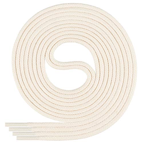 Di Ficchiano gewachste runde Schnürsenkel, Schuhband, Laces, Durchmesser 2-4 mm für Businessschuhe, Anzugschuhe und Lederschuhe Farbe: creamy Länge: 180cm von Di Ficchiano