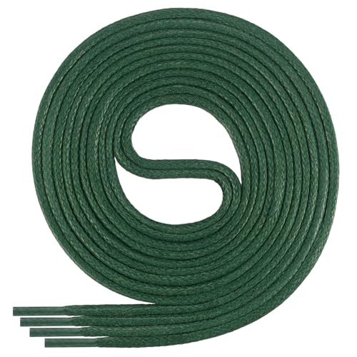 Di Ficchiano gewachste runde dunkelgrüne Schnürsenkel, Schuhband, Laces, Durchmesser 2-4 mm für Businessschuhe, Anzugschuhe und Lederschuhe Farbe: dark.green Länge: 160cm von Di Ficchiano