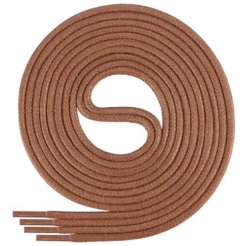 Di Ficchiano gewachste runde braune Schnürsenkel, Schuhband, Laces, Durchmesser 2-4 mm für Businessschuhe, Anzugschuhe und Lederschuhe Farbe: ginger Länge: 150cm von Di Ficchiano