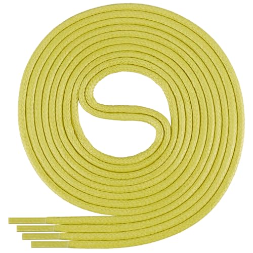 Di Ficchiano gewachste runde Schnürsenkel, Schuhband, Laces, Durchmesser 2-4 mm für Businessschuhe, Anzugschuhe und Lederschuhe Farbe: mustard Länge: 160cm von Di Ficchiano