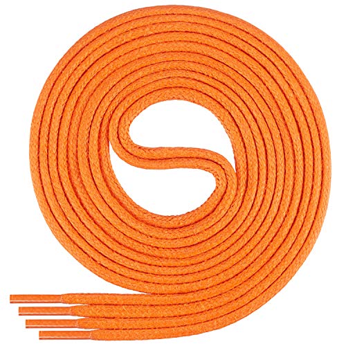 Di Ficchiano gewachste runde Schnürsenkel orange, Schuhband, Laces, Durchmesser 2-4 mm für Businessschuhe, Anzugschuhe und Lederschuhe Farbe: orange Länge: 130cm von Di Ficchiano
