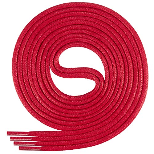 Di Ficchiano gewachste runde Schnürsenkel rot, Schuhband, Laces, Durchmesser 2-4 mm für Businessschuhe, Anzugschuhe und Lederschuhe Farbe: red Länge: 150cm von Di Ficchiano