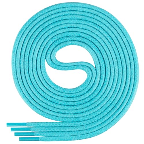 Di Ficchiano gewachste runde Schnürsenkel, Schuhband, Laces, Durchmesser 2-4 mm für Businessschuhe, Anzugschuhe und Lederschuhe Farbe: turquoise Länge: 130cm von Di Ficchiano