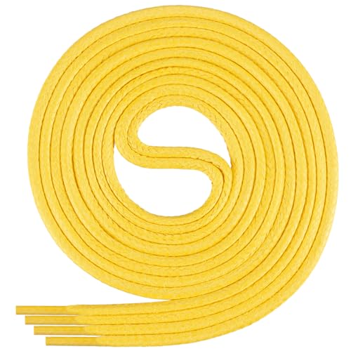 Di Ficchiano gewachste runde Schnürsenkel gelb, Schuhband, Laces, Durchmesser 2-4 mm für Businessschuhe, Anzugschuhe und Lederschuhe Farbe: yellow Länge: 160cm von Di Ficchiano