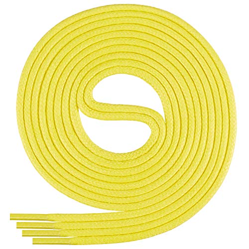 Di Ficchiano gewachste runde Schnürsenkel gelb, Schuhband, Laces, Durchmesser 2-4 mm für Businessschuhe, Anzugschuhe und Lederschuhe Farbe: yellow.08 Länge: 130cm von Di Ficchiano