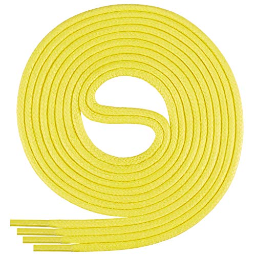 Di Ficchiano gewachste runde Schnürsenkel, Schuhband, Laces, Durchmesser 2-4 mm für Businessschuhe, Anzugschuhe und Lederschuhe Farbe: yellow.08 Länge: 200cm von Di Ficchiano