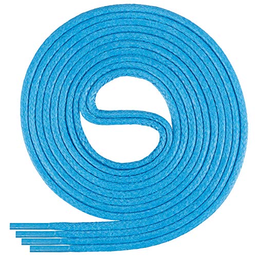 Di Ficchiano gewachste runde blaue Schnürsenkel, Schuhband, Laces, Durchmesser 2-4 mm für Businessschuhe, Anzugschuhe und Lederschuhe Farbe: blue Länge: 75cm von Di Ficchiano