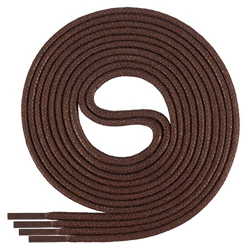 Di Ficchiano gewachste braune runde Schnürsenkel, Schuhband, Laces, Durchmesser 2-4 mm für Businessschuhe, Anzugschuhe und Lederschuhe Farbe: brown Länge: 110cm von Di Ficchiano