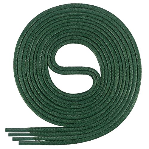 Di Ficchiano gewachste runde dunkelgrüne Schnürsenkel, Schuhband, Laces, Durchmesser 2-4 mm für Businessschuhe, Anzugschuhe und Lederschuhe Farbe: dark.green Länge: 120cm von Di Ficchiano