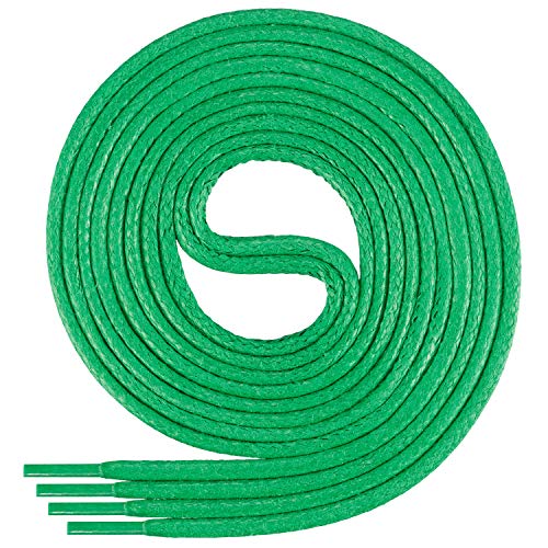 Di Ficchiano gewachste runde grüne Schnürsenkel, Schuhband, Laces, Durchmesser 2-4 mm für Businessschuhe, Anzugschuhe und Lederschuhe Farbe: green Länge: 90cm von Di Ficchiano