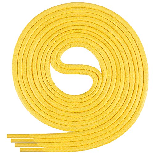 Di Ficchiano gewachste runde Schnürsenkel gelb, Schuhband, Laces, Durchmesser 2-4 mm für Businessschuhe, Anzugschuhe und Lederschuhe Farbe: yellow Länge: 120cm von Di Ficchiano