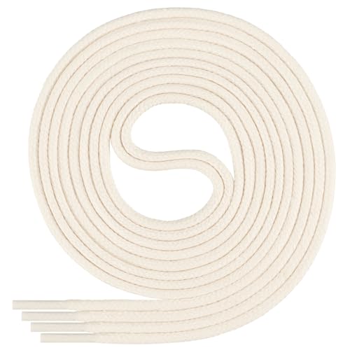 Di Ficchiano gewachste runde Schnürsenkel, Schuhband, Laces, Durchmesser 2-4 mm für Businessschuhe, Anzugschuhe und Lederschuhe Farbe: creamy Länge: 190cm von Di Ficchiano