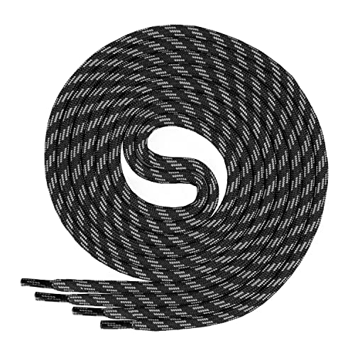 Di Ficchiano runde Schnürsenkel für Trekkingschuhe und Arbeitsschuhe - extra reißfest - ø 5 mm Farbe Schwarz-Grau-m3 Länge 130cm Di Ficchiano runde Schnürsenkel für Trekkingschuhe und Arbeitsschuhe - extra reißfest - ø 5 mm Farbe Schwarz-Grau-m3 Länge 130cm von Di Ficchiano