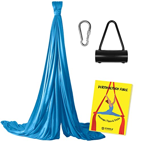 Diabolo Freizeitsport Vertikaltuch Set mit Triangelhalter 8 m (blau) - Tipps & Tricks Anleitung, Aerial Yogatuch von Diabolo Freizeitsport