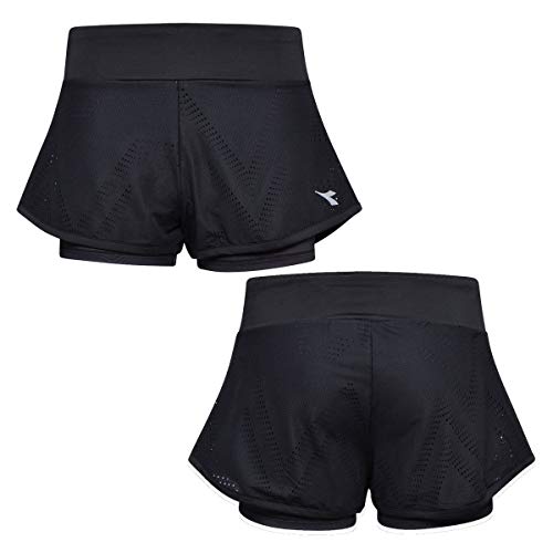 Diadora Damen 102172910 L.Run Shorts, schwarz, XL Diadora Damen 102172910 L.Run Shorts, schwarz, XL von Diadora